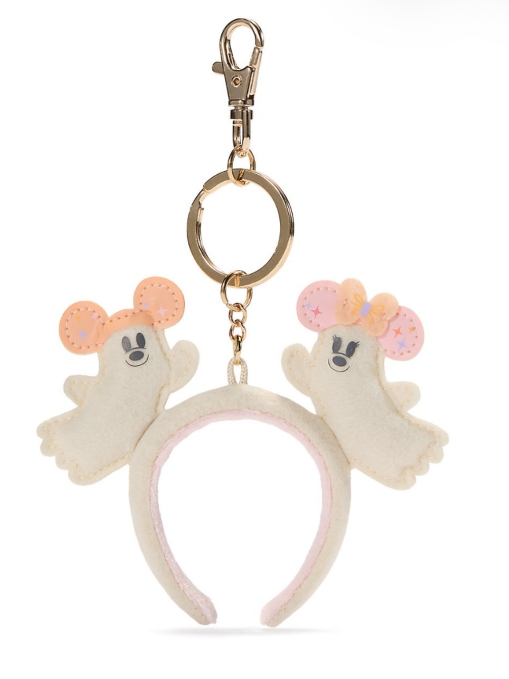 Disney Mickey & Minnie Cutie Ghost Plush Keychain Charm